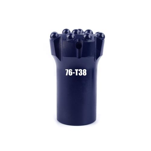 Threaded bits 76-T38 Button bit, flat face and dome 12 buttons