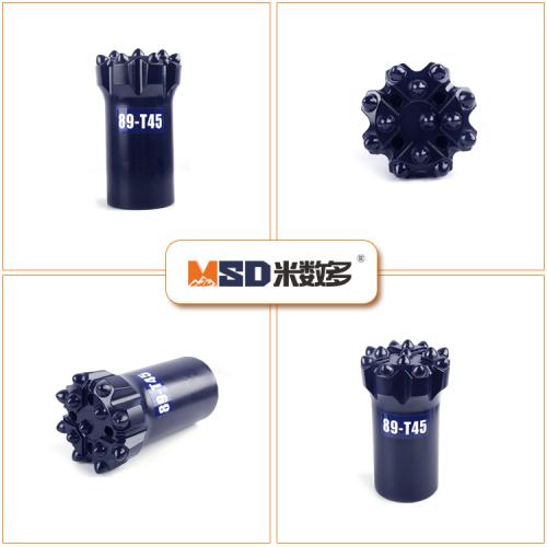 89-T45 threaded rock drill bits for anchoring mining machinery parts