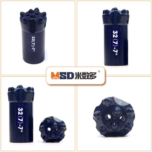 7 11 12 degrees Taper Button Bit , Small Rock Drill Bits With Vacuum Heat Treatm