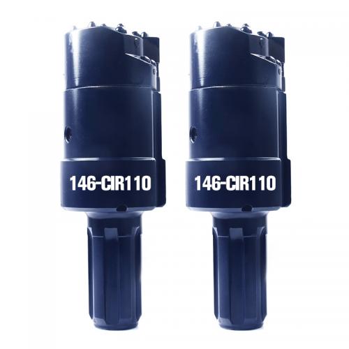 Low pressure eccentric drill bits with casing tube 146-CIR110