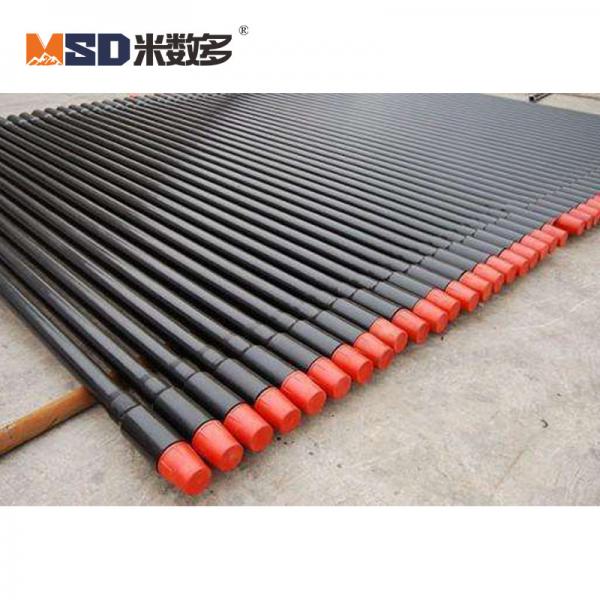 Black Threaded DTH Drill Rods Shock Resistance For Water Well Drilling