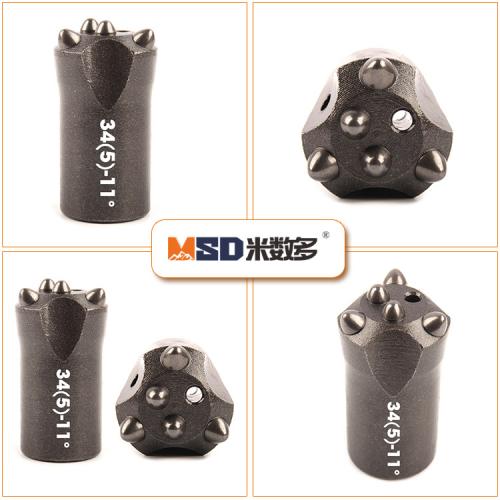 Sandstone 34-11 Taper Button Bit 42CrMo Alloy Steel With Tungsten Carbide Butto