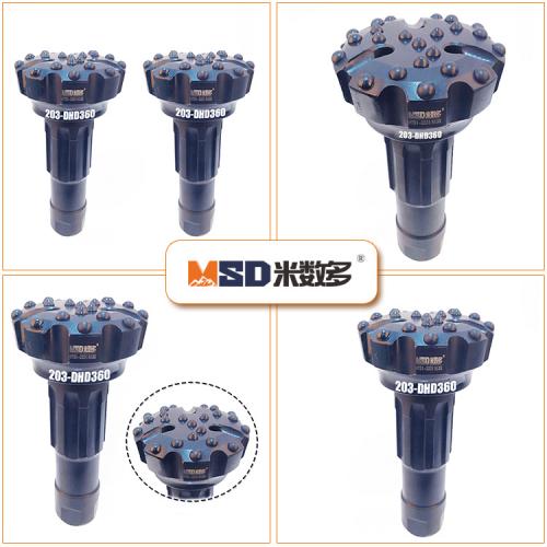 High pressure DHD360 DTH D203mm drill bit wear and impact resistance
