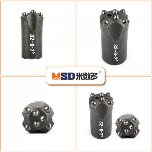 32mm 7 degree rock drilling tools with 6 tungsten carbide drill bits