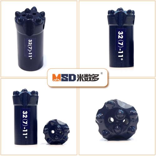 Tungsten Carbide Tapered Button Drill Bit For Rock / Mining 7/11/12 Degree
