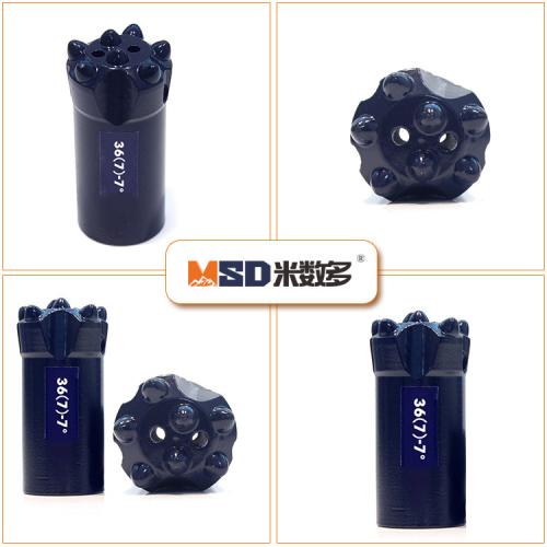 7,11,12 Degree tapered rock drill bit with tungsten carbide button bits for jack