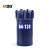 A 64mm T38 threaded button bit, a standard for bench drilling