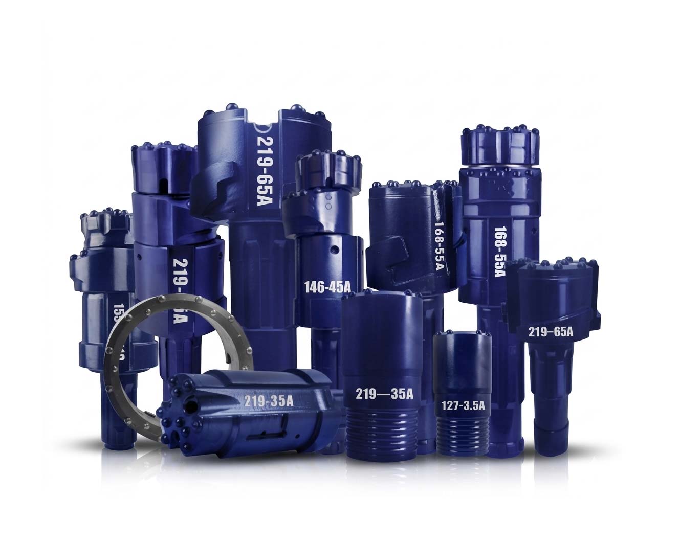 Water well drilling rig in operation showing DTH hammer drilling process