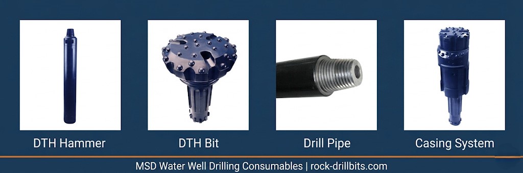 MSD-water-well-drilling-consumables-—-DTH-bits,-DTH-hammers,-drill-pipe,-and-casing-systems.jpg