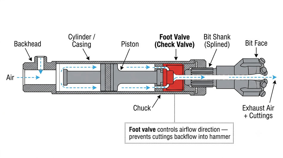 1780910452187857.jpg DTH hammer and bit cross section diagram showing foot valve position between piston and drill bit shank.jpg
